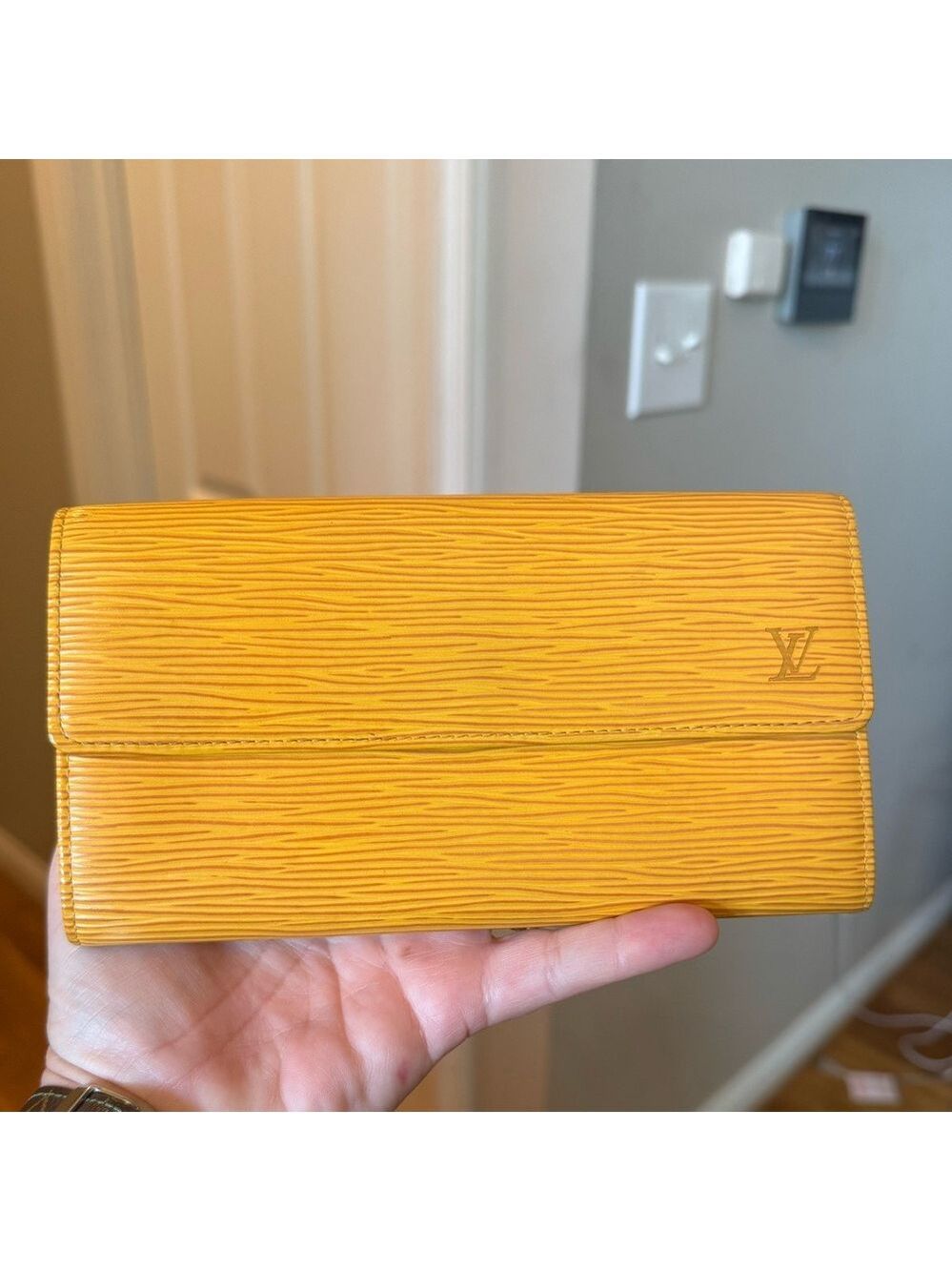 Louis Vuitton - Authentic - Yellow Epi Long Wallet w/Purple Interior - EUC